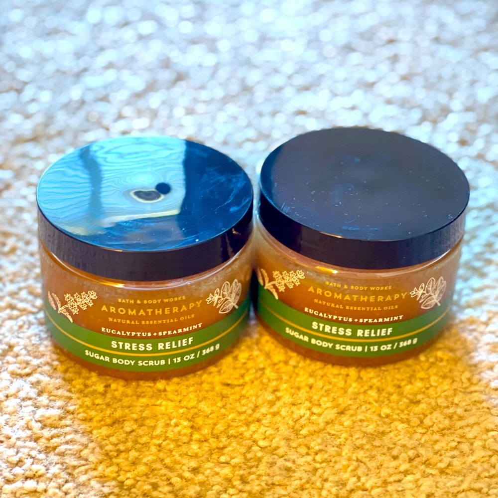 BBW aromatherapy stress relief sugar body scrub bundle